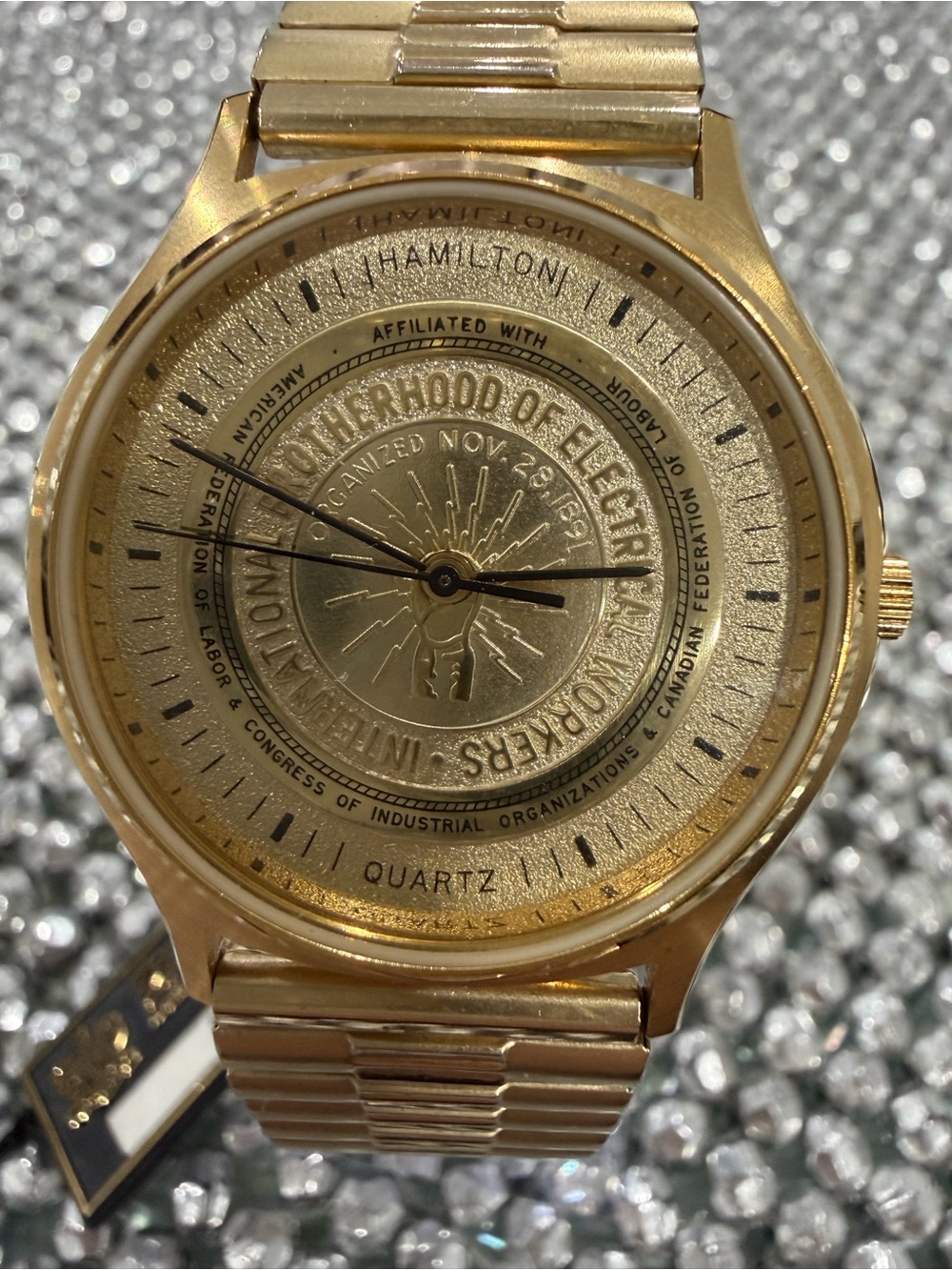 Hamilton Gold Tone Commemorative Dial Quartz Watch